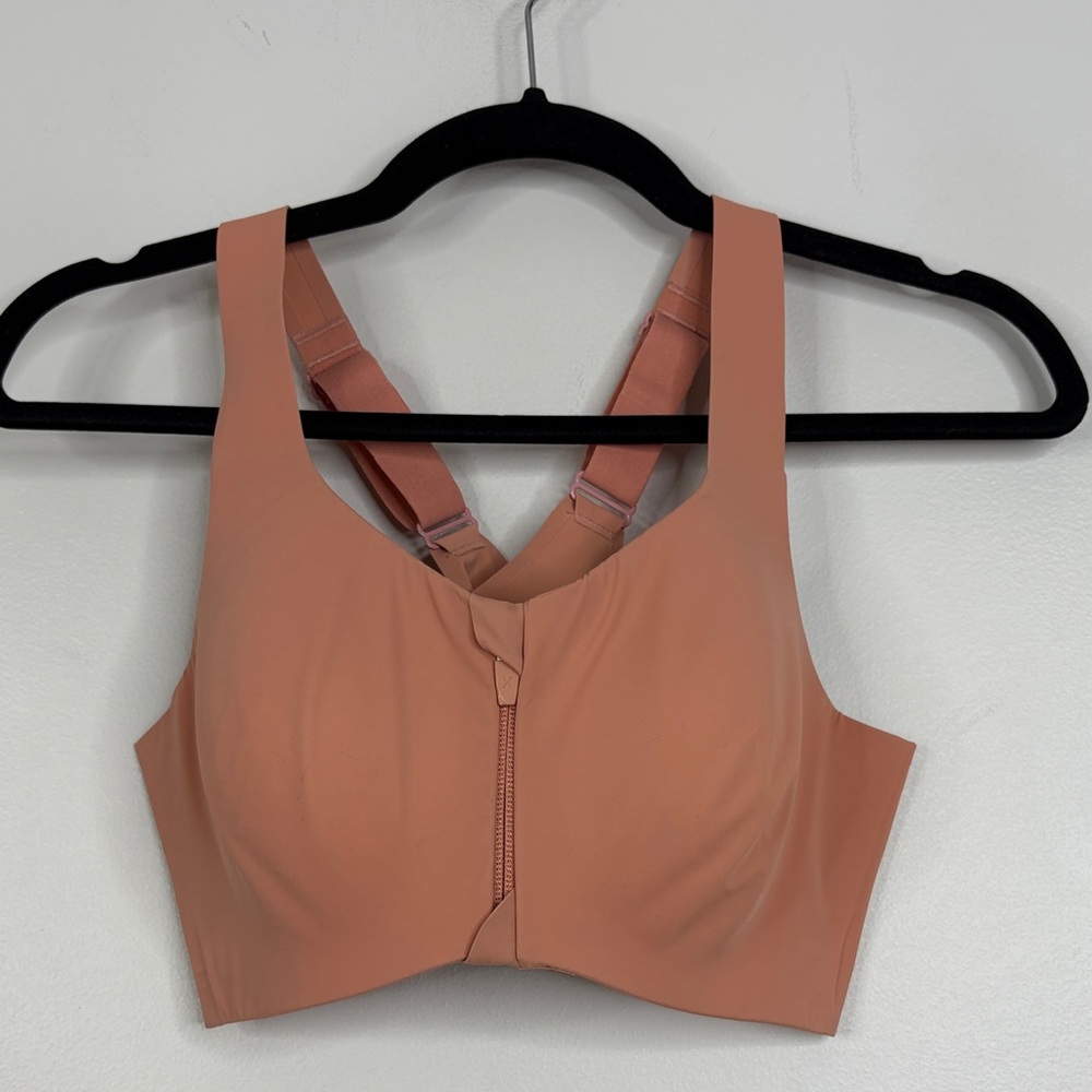 Knix Catalyst Sports Bra 3 36 B C D Pink Ginger  Zip Front Racerback Gym Workout